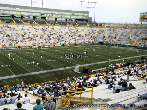 Seat view from section 112 at Lambeau Field, home of the Green Bay Packers