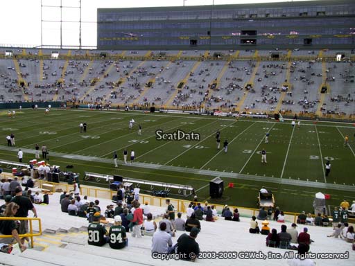 Seat view from section 115 at Lambeau Field, home of the Green Bay Packers