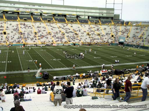 Seat view from section 116 at Lambeau Field, home of the Green Bay Packers