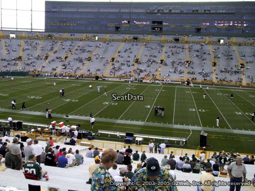 Seat view from section 117 at Lambeau Field, home of the Green Bay Packers