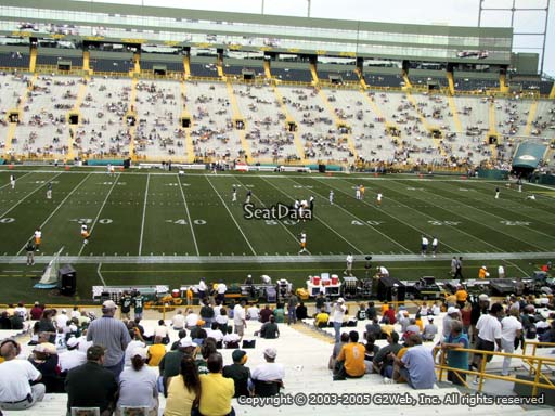 Seat view from section 118 at Lambeau Field, home of the Green Bay Packers