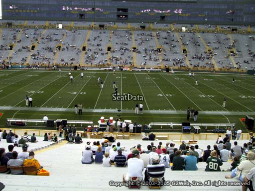 Seat view from section 119 at Lambeau Field, home of the Green Bay Packers