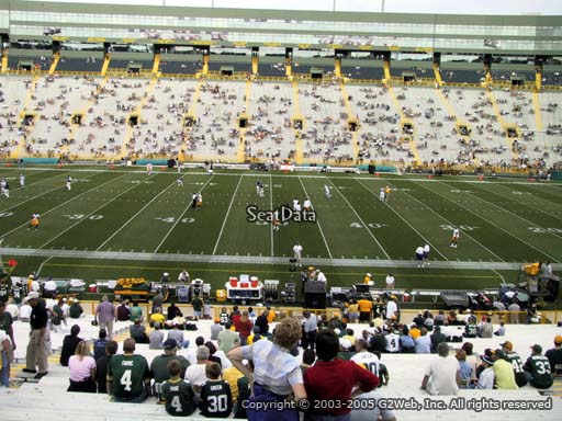Seat view from section 120 at Lambeau Field, home of the Green Bay Packers
