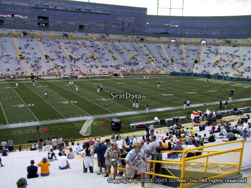 Seat view from section 125 at Lambeau Field, home of the Green Bay Packers