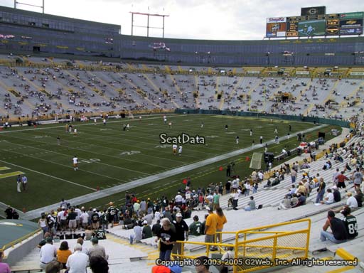 Seat view from section 131 at Lambeau Field, home of the Green Bay Packers