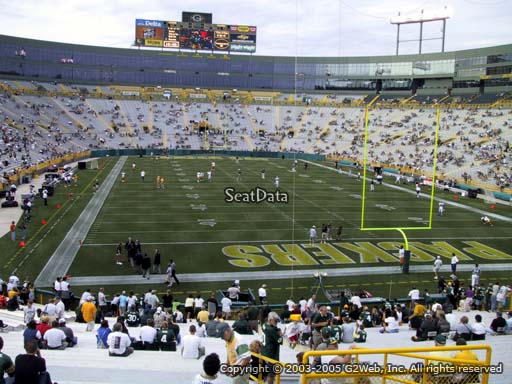 Seat view from section 136 at Lambeau Field, home of the Green Bay Packers