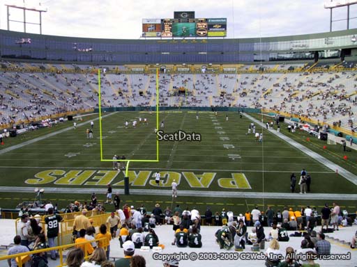 Seat view from section 137 at Lambeau Field, home of the Green Bay Packers