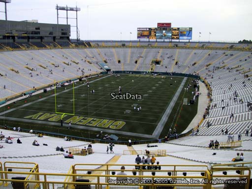 Seat view from section 304 at Lambeau Field, home of the Green Bay Packers