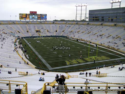 Seat view from section 305 at Lambeau Field, home of the Green Bay Packers