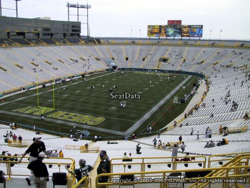 Seat view from section 306 at Lambeau Field, home of the Green Bay Packers