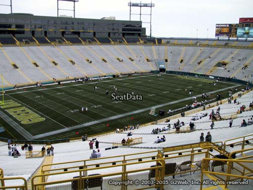 Seat view from section 314 at Lambeau Field, home of the Green Bay Packers