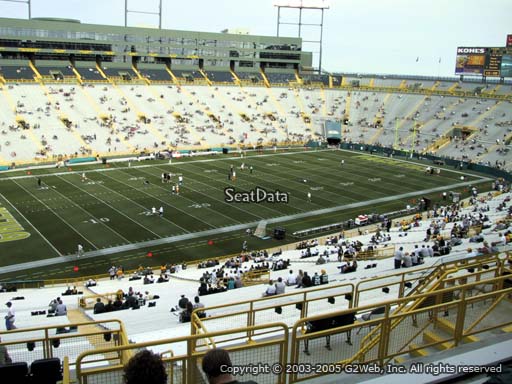 Seat view from section 316 at Lambeau Field, home of the Green Bay Packers