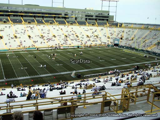 Seat view from section 318 at Lambeau Field, home of the Green Bay Packers