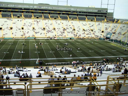 Seat view from section 322 at Lambeau Field, home of the Green Bay Packers