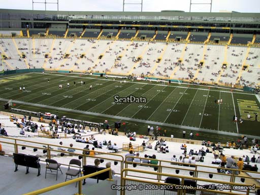 Seat view from section 332 at Lambeau Field, home of the Green Bay Packers