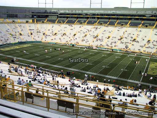 Seat view from section 334 at Lambeau Field, home of the Green Bay Packers