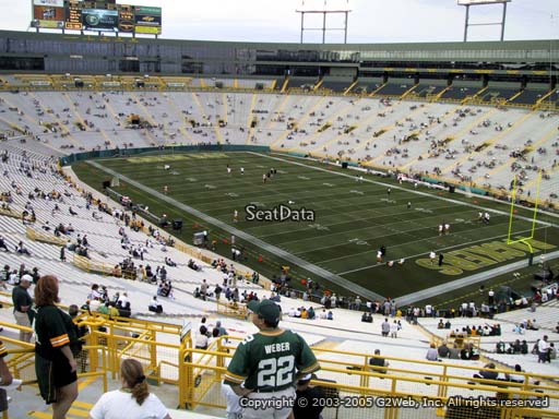 Seat view from section 342 at Lambeau Field, home of the Green Bay Packers