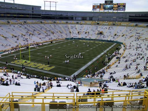 Seat view from section 347 at Lambeau Field, home of the Green Bay Packers