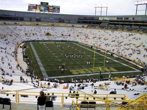 Seat view from section 348 at Lambeau Field, home of the Green Bay Packers