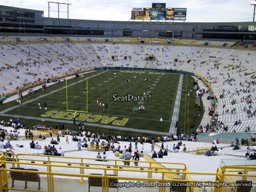 Seat view from section 351 at Lambeau Field, home of the Green Bay Packers