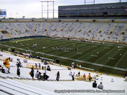 Seat view from section 411 at Lambeau Field, home of the Green Bay Packers