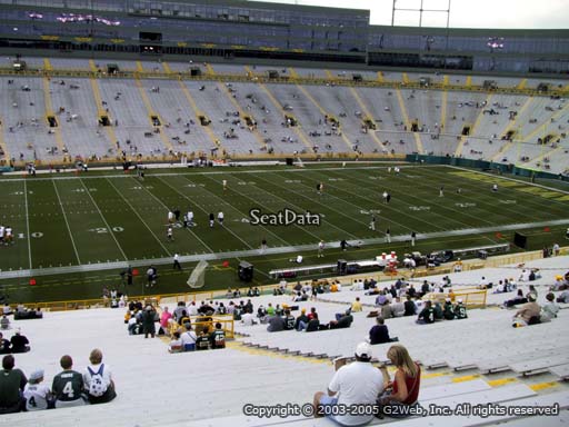 Seat view from section 425 at Lambeau Field, home of the Green Bay Packers