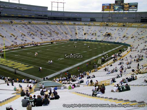 Seat view from section 435 at Lambeau Field, home of the Green Bay Packers