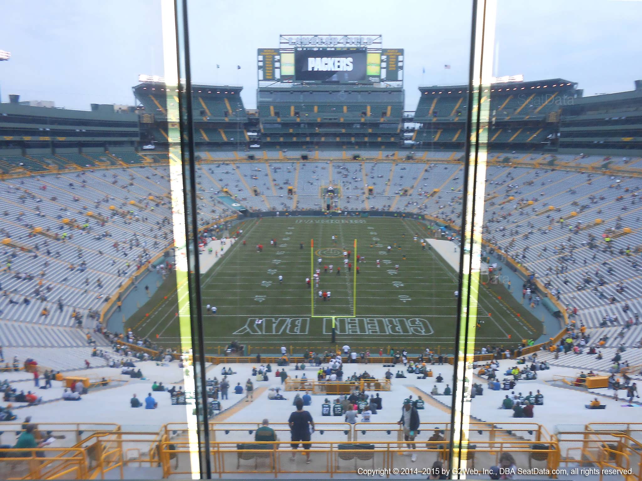 Seat view from section 482 at Lambeau Field, home of the Green Bay Packers