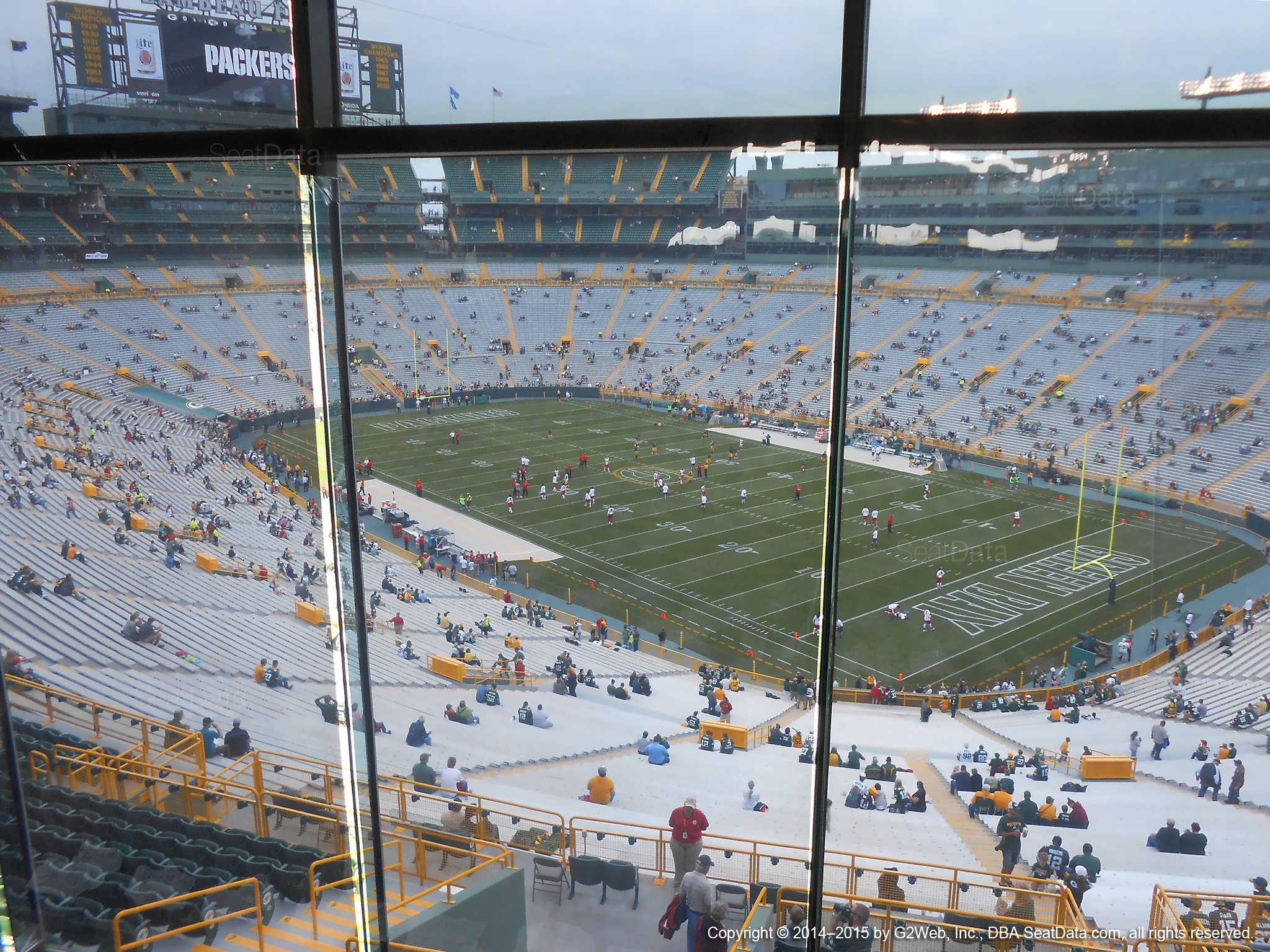Seat view from section 492 at Lambeau Field, home of the Green Bay Packers