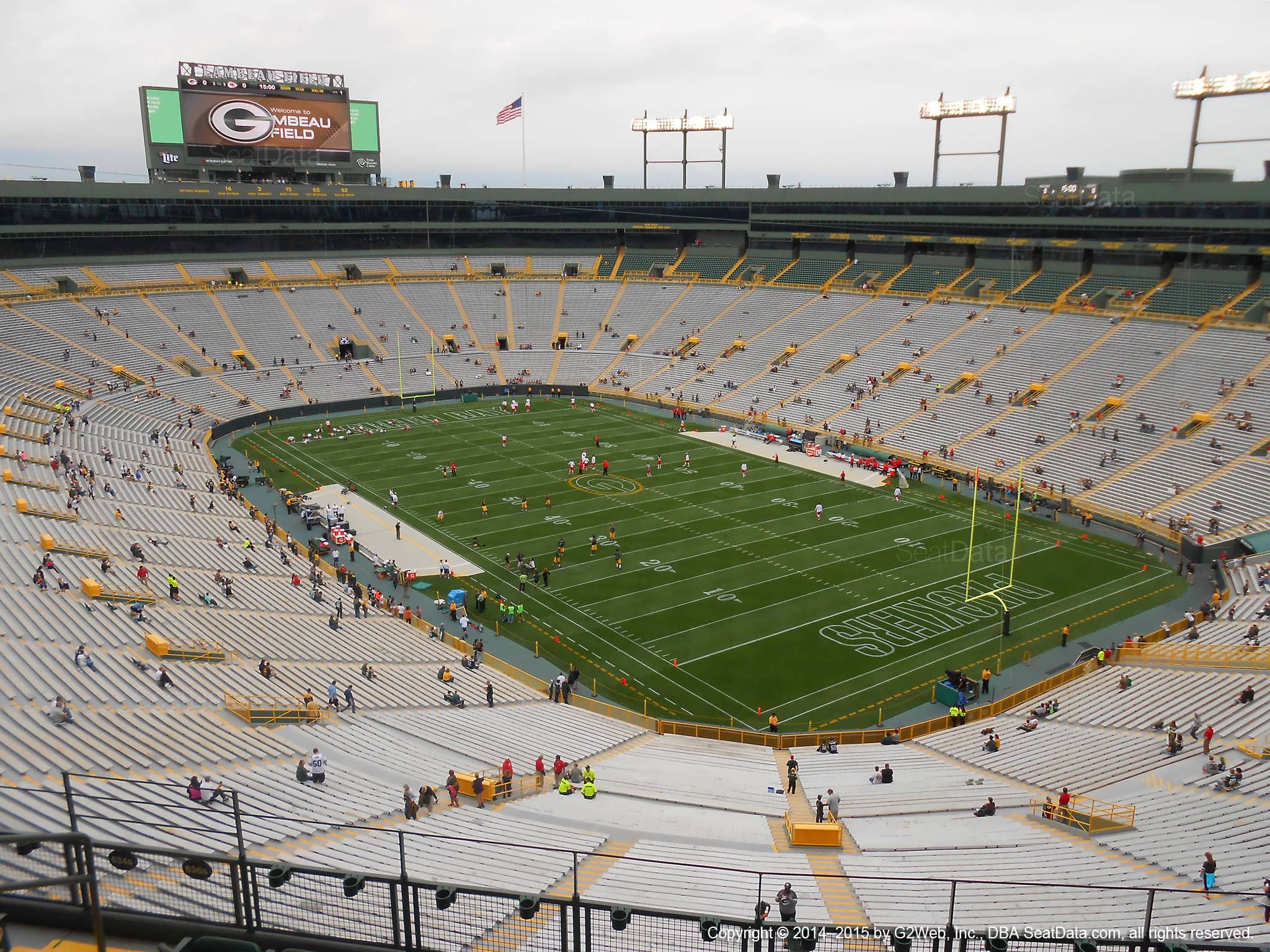 Seat view from section 636S at Lambeau Field, home of the Green Bay Packers