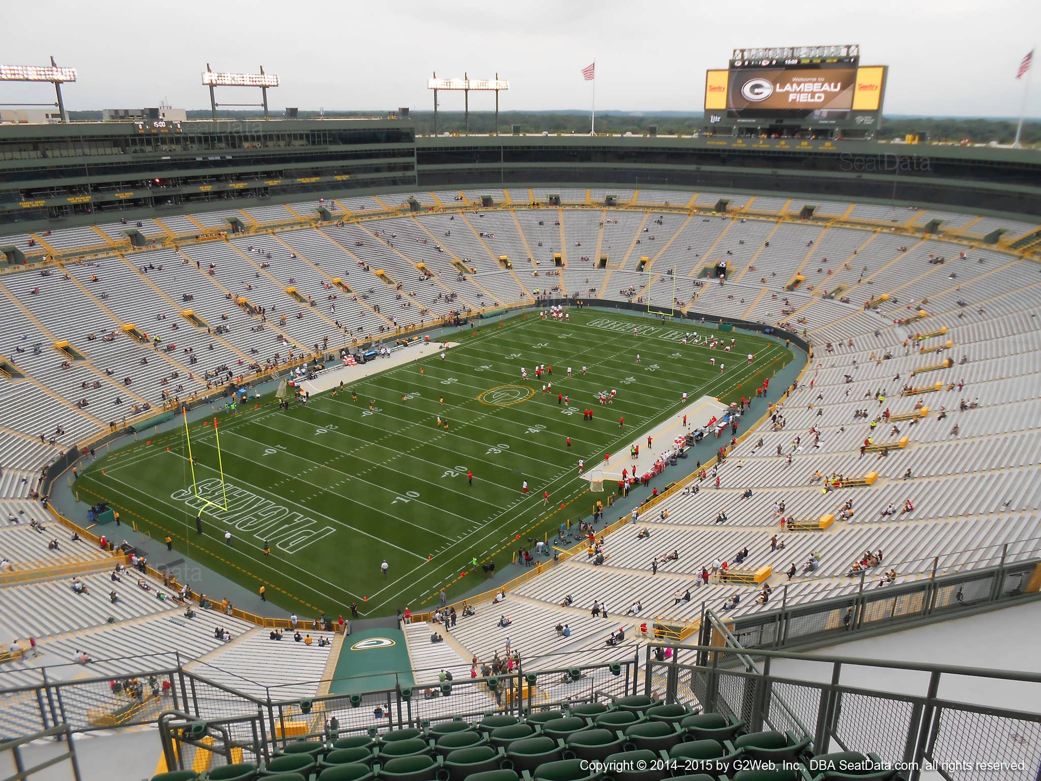 Seat view from section 735S at Lambeau Field, home of the Green Bay Packers