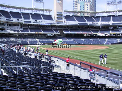 Seat view from section 121 at Petco Park, home of the San Diego Padres