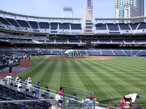 Seat view from section 127 at Petco Park, home of the San Diego Padres