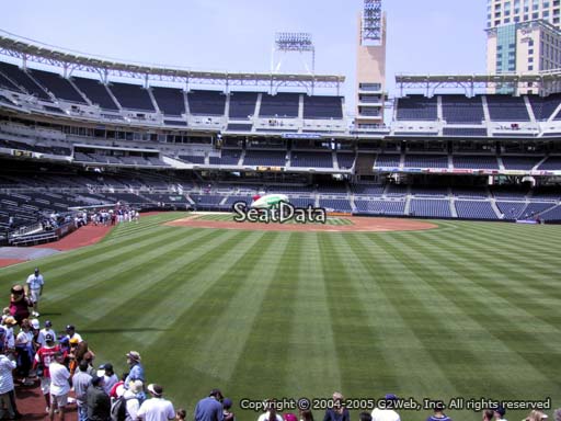 Seat view from section 131 at Petco Park, home of the San Diego Padres