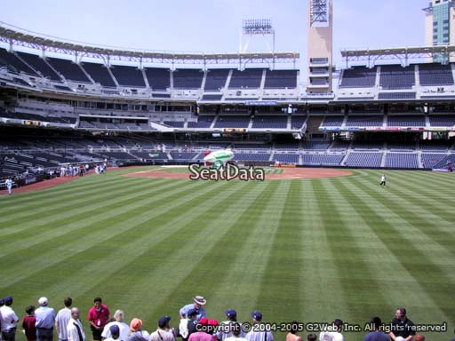 Seat view from section 133 at Petco Park, home of the San Diego Padres