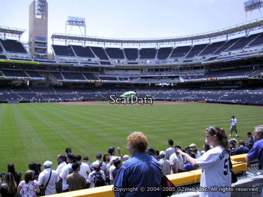 Seat view from section 134 at Petco Park, home of the San Diego Padres
