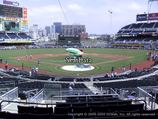 Seat view from section F at Petco Park, home of the San Diego Padres
