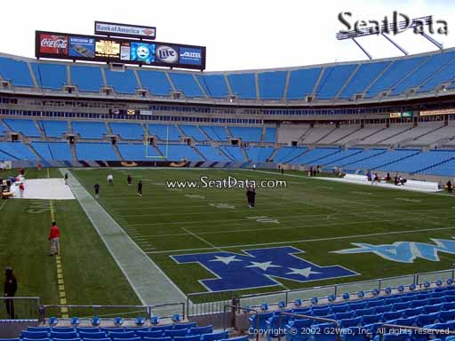 Seat view from section 104 at Bank of America Stadium, home of the Carolina Panthers