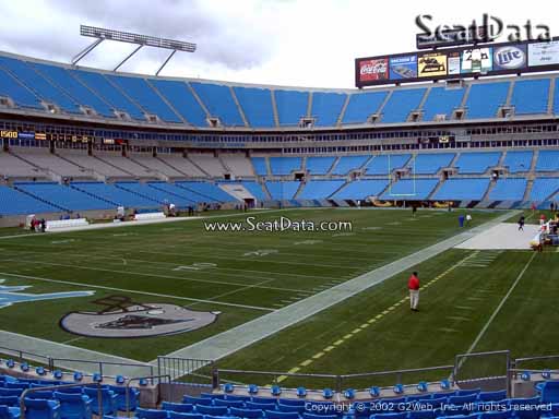 Seat view from section 118 at Bank of America Stadium, home of the Carolina Panthers