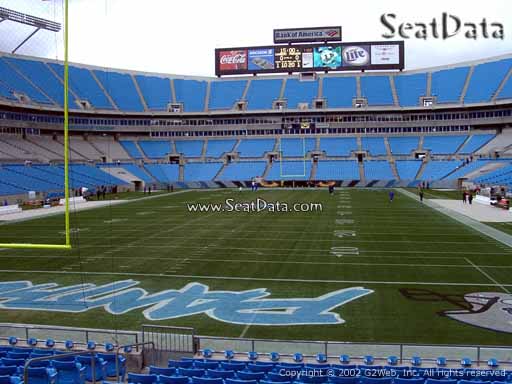 Seat view from section 120 at Bank of America Stadium, home of the Carolina Panthers