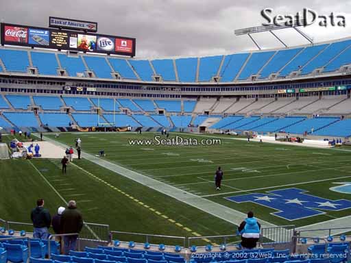 Seat view from section 125 at Bank of America Stadium, home of the Carolina Panthers