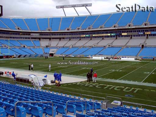 Seat view from section 129 at Bank of America Stadium, home of the Carolina Panthers