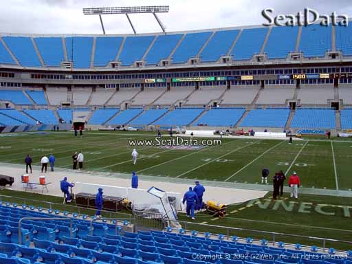 Seat view from section 130 at Bank of America Stadium, home of the Carolina Panthers