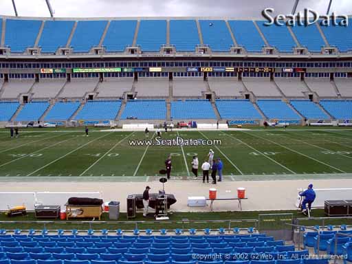 Seat view from section 132 at Bank of America Stadium, home of the Carolina Panthers