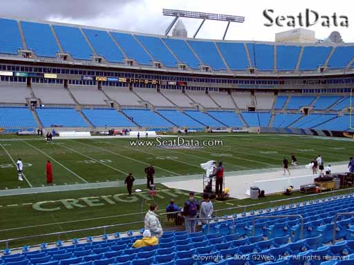 Seat view from section 134 at Bank of America Stadium, home of the Carolina Panthers