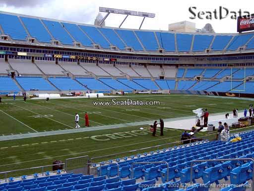 Seat view from section 135 at Bank of America Stadium, home of the Carolina Panthers