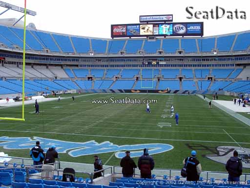 Seat view from section 140 at Bank of America Stadium, home of the Carolina Panthers