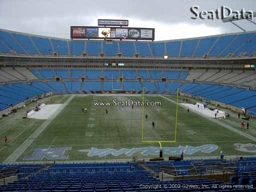 Seat view from section 202 at Bank of America Stadium, home of the Carolina Panthers