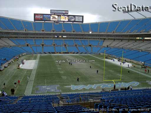 Seat view from section 203 at Bank of America Stadium, home of the Carolina Panthers