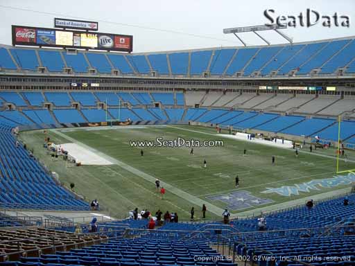 Seat view from section 206 at Bank of America Stadium, home of the Carolina Panthers